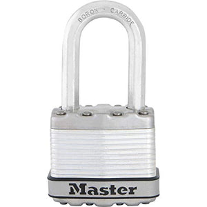 MASTER LOCK Heavy Duty Padlock [Key] [Laminated Steel] [Medium Shackle] [Weatherproof] M1EURDLF - Best Used for Storage Units, Sheds, Garages, Fences