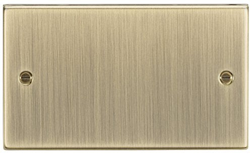 Knightsbridge 2G Blanking Plate - Square Edge Antique Brass